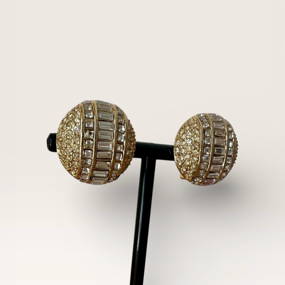 Dior Gold Plated Crystal Earrings - Picture 5 of 5